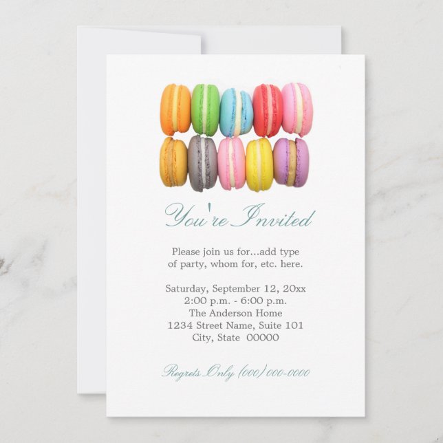 Invitaciones a los macarones (Anverso)