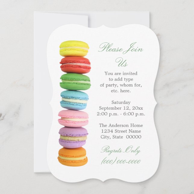 Invitaciones a los macarones (Anverso)