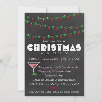 Invitaciones a los Navidades Martini de Chalkboard