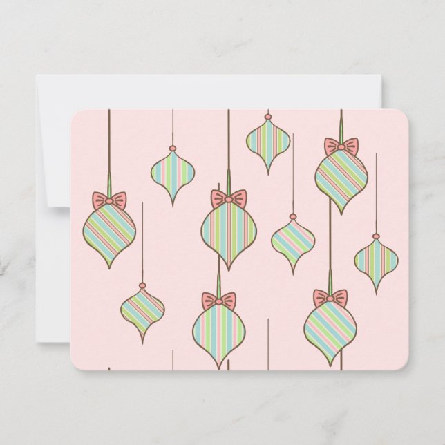 Invitaciones a los Ornamentos de Navidad Rosa (Anverso)