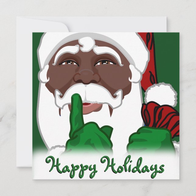 Invitaciones a los Santa Navidades afroamericanos (Anverso)