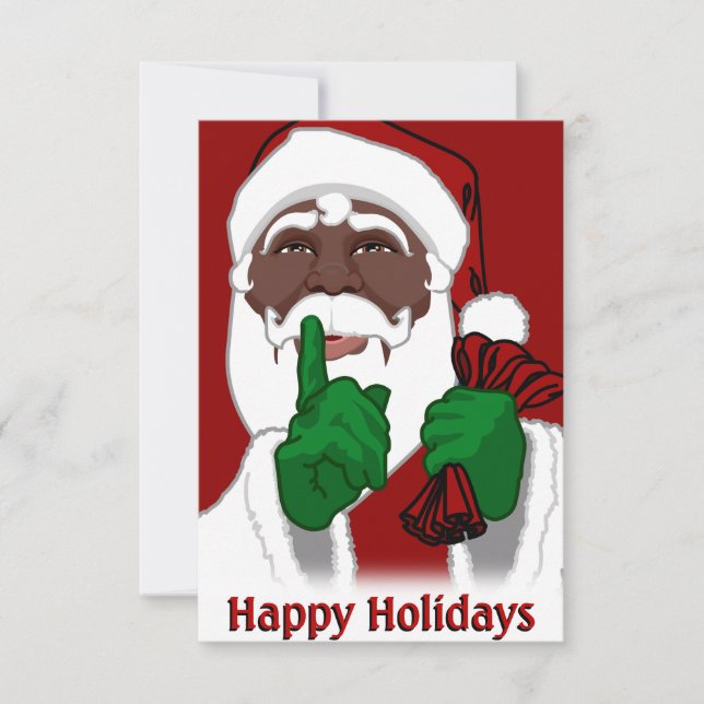 Invitaciones a los Santa Navidades afroamericanos (Anverso)