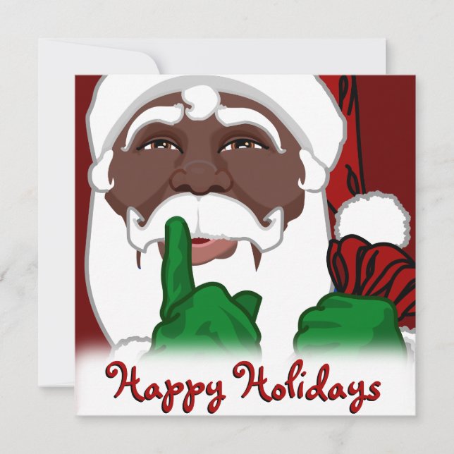 Invitaciones a los Santa Navidades afroamericanos (Anverso)