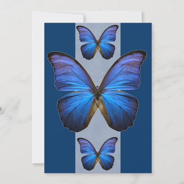 Invitaciones a mariposas Morpho Azul (Anverso)