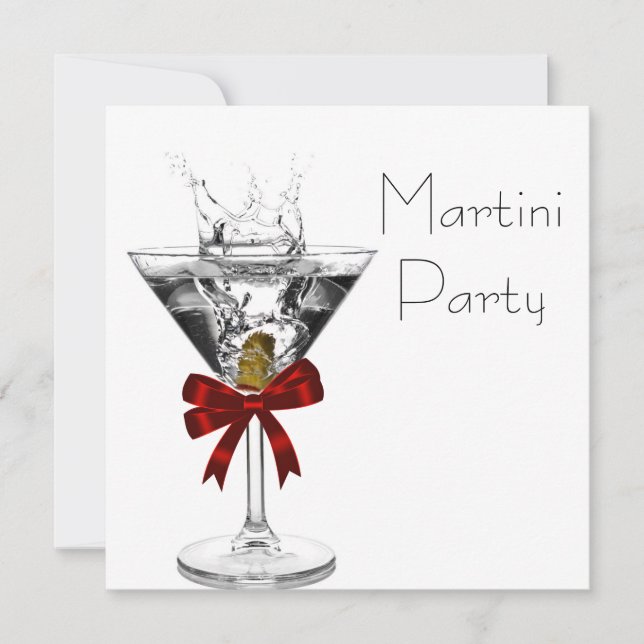 Invitaciones a Martini Glass Martini Party (Anverso)