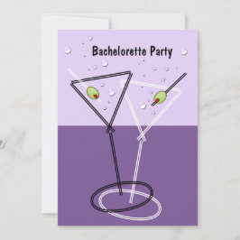 Invitaciones a Martini Purple Bachelorette Party