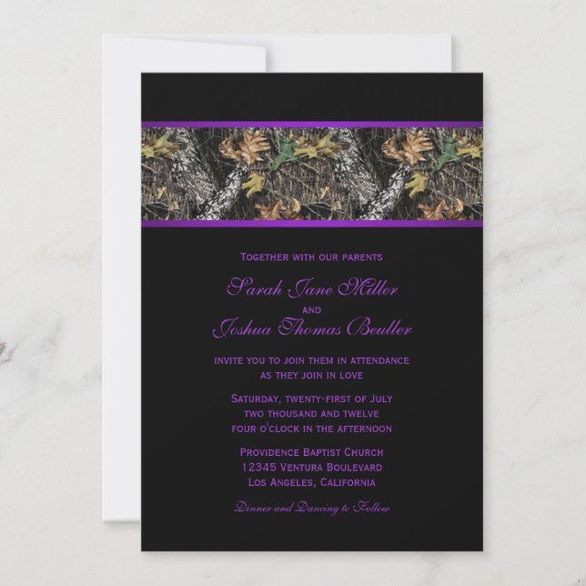 Invitaciones a matrimonio de Camo (Anverso)