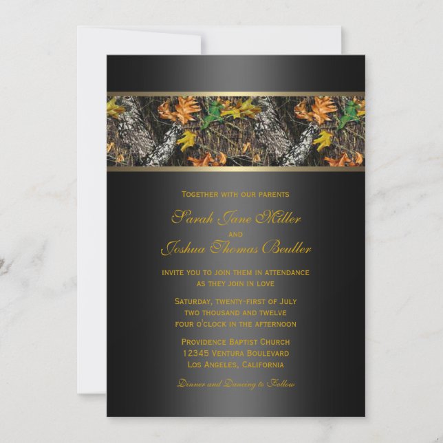 Invitaciones a matrimonio de Camo (Anverso)