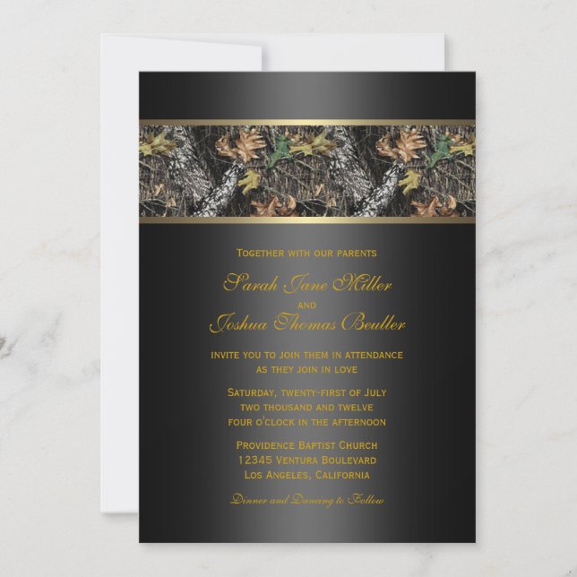 Invitaciones a matrimonio de Camo (Anverso)