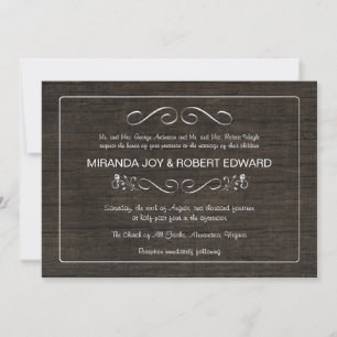 Invitaciones a matrimonio de cosecha de madera rús