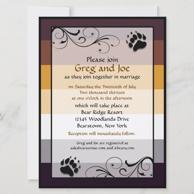 Invitaciones a matrimonio gay Personalizado del Or (Anverso)