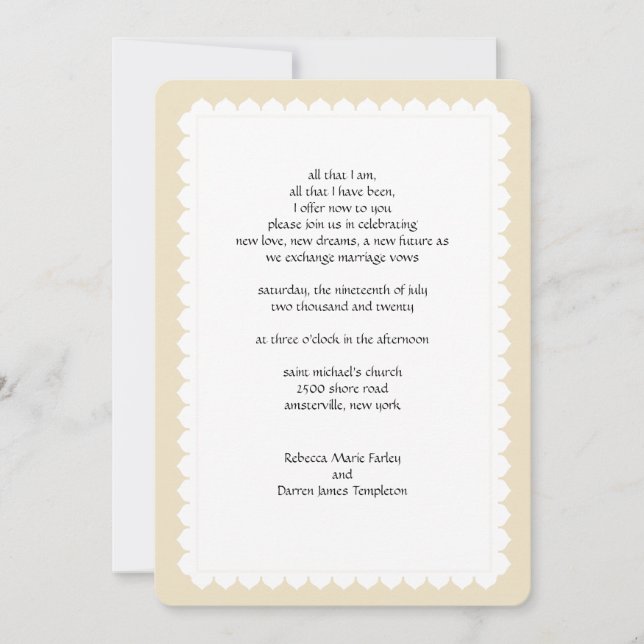 Invitaciones a matrimonio por segunda boda dentro  (Anverso)