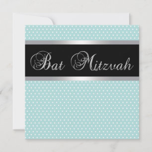 Invitaciones a Mitzvah de Bat Azul verde azulado