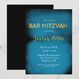 Invitaciones a Mitzvah de Black and Blue Smoke Bar