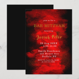 Invitaciones a Mitzvah de Black and Red Smoke Bar