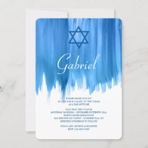 Invitaciones a Mitzvah de Modern Blue Bar