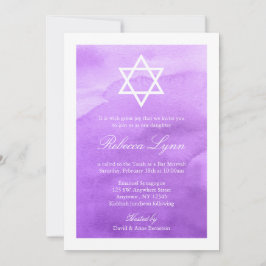 Invitaciones a Mitzvah de Morple Watercolor Bat
