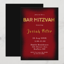 Invitaciones a Mitzvah del bar del humo negro y bo