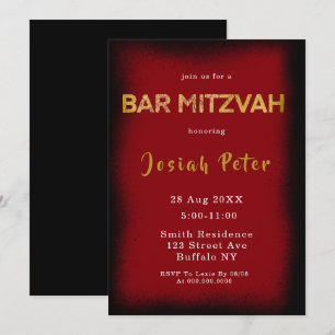 Invitaciones a Mitzvah del bar del humo negro y bo