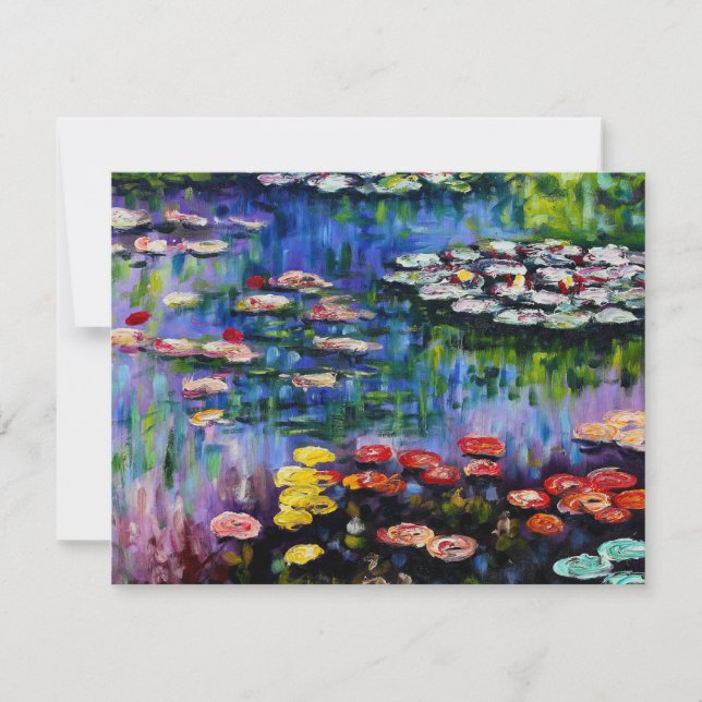 Invitaciones a Monet Purple Water Lilies (Anverso)