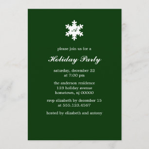 Invitaciones a monograma de un solo copo de nieve