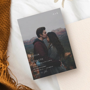 Invitaciones a monograma y matrimonio de fotos de