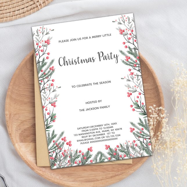 Invitaciones a Navidades de hierbas florales (Floral Grass Christmas Invitations)