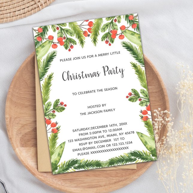 Invitaciones a Navidades de Navidades verdes (Green Christmas Christmas Invitations)