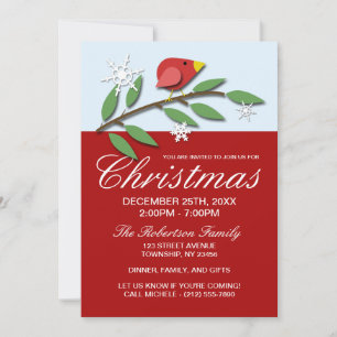 Invitaciones a Navidades de pájaro de vacaciones r