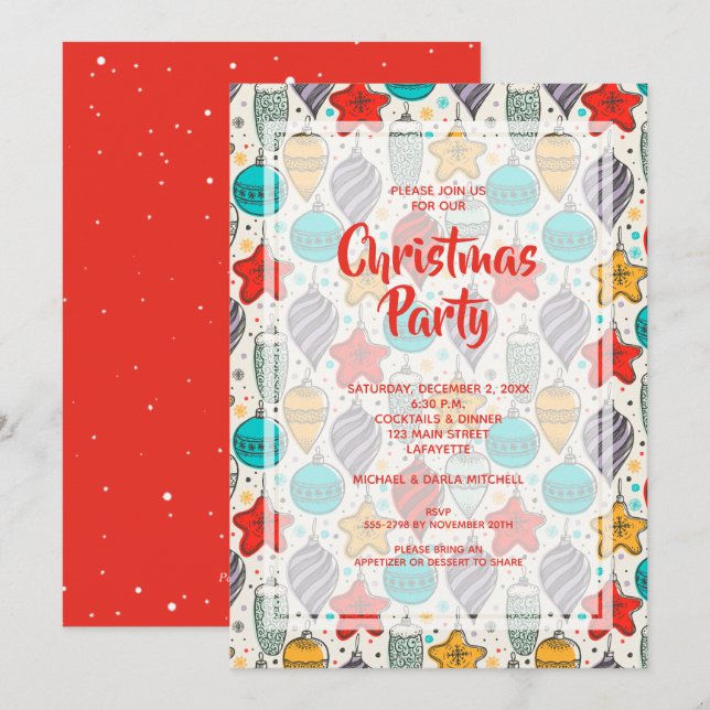 Invitaciones a Navidades de vacaciones de época de (Anverso / Reverso)