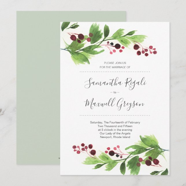 Invitaciones a Navidades elegantes (Anverso / Reverso)