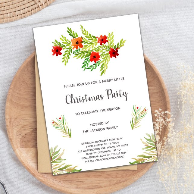 Invitaciones a Navidades florales (Floral Christmas Invitations)
