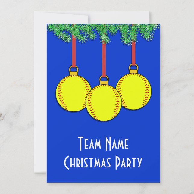 Invitaciones a Navidades para Fastpitch Softball (Anverso)