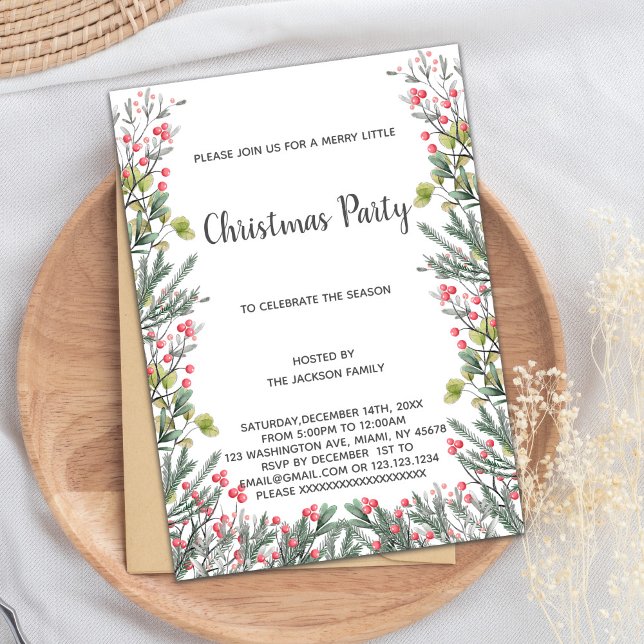 Invitaciones a Navidades verdes (Green Christmas Invitations)