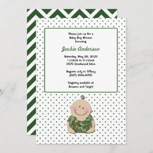 Invitaciones a niños en camo cumpleaños o Baby Sho