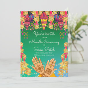 invitaciones a noche de mehndi y fiesta de henna