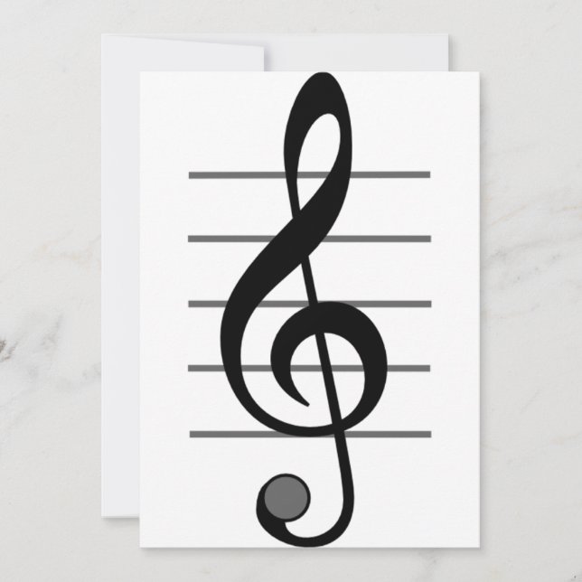 Invitaciones a notas musicales de Treble Clef (Anverso)