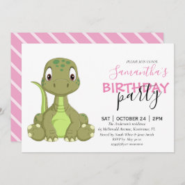 Invitaciones a nuestros dinosaurios rosados