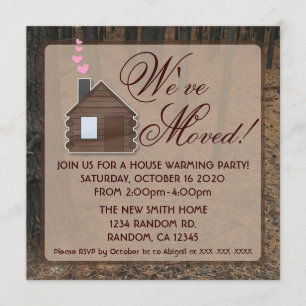 Invitaciones a nuevas casas para troncos de madera