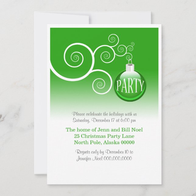 Invitaciones a partidos de Navidades modernos (Anverso)