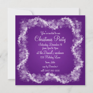 Invitaciones a partidos de Navidades morados