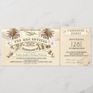 Invitaciones a pases de boda TROPICAL para abordar