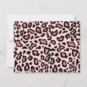 Invitaciones a patrones de leopardo rosado