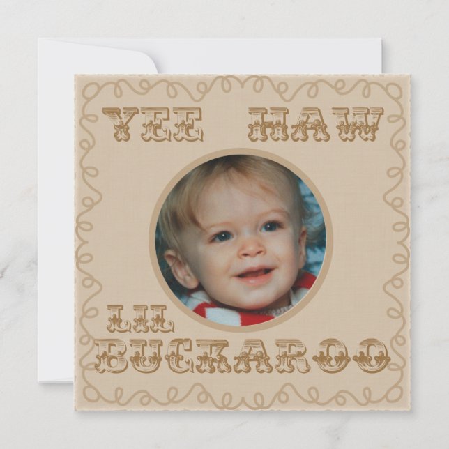 Invitaciones a personalizado Foto Yee Haw Buckaroo (Anverso)