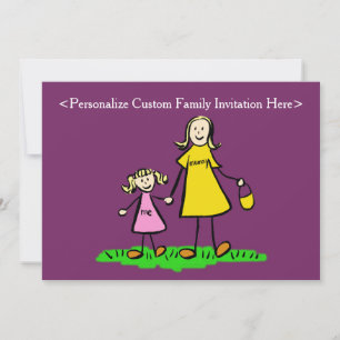 Invitaciones a Personalizados de arte de la famili