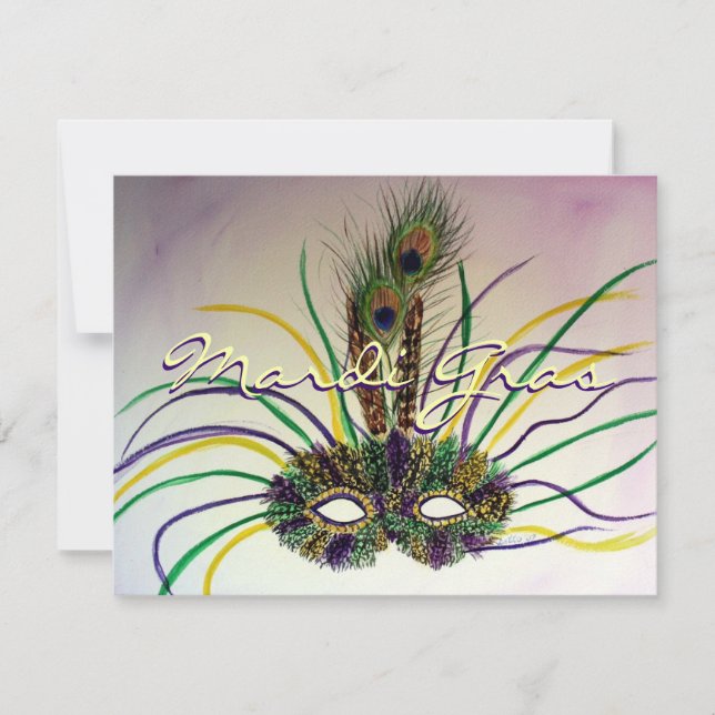 Invitaciones a Personalizados de la máscara de plu (Anverso)