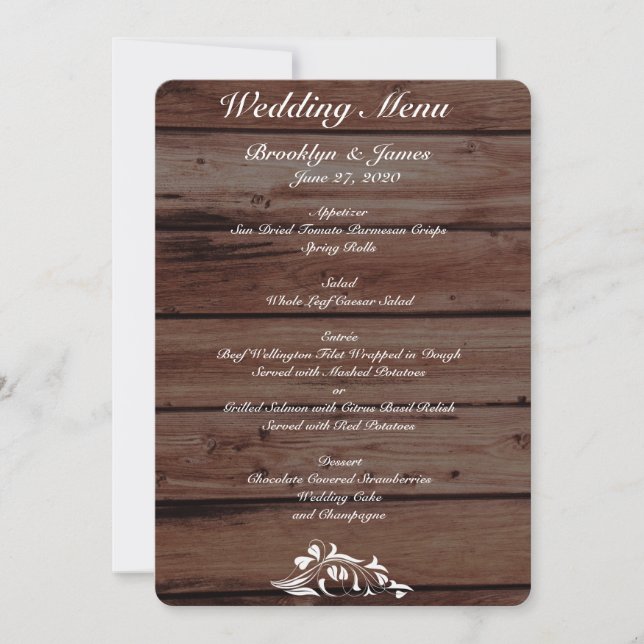 Invitaciones a Personalizados de menú de Bodas rus (Anverso)
