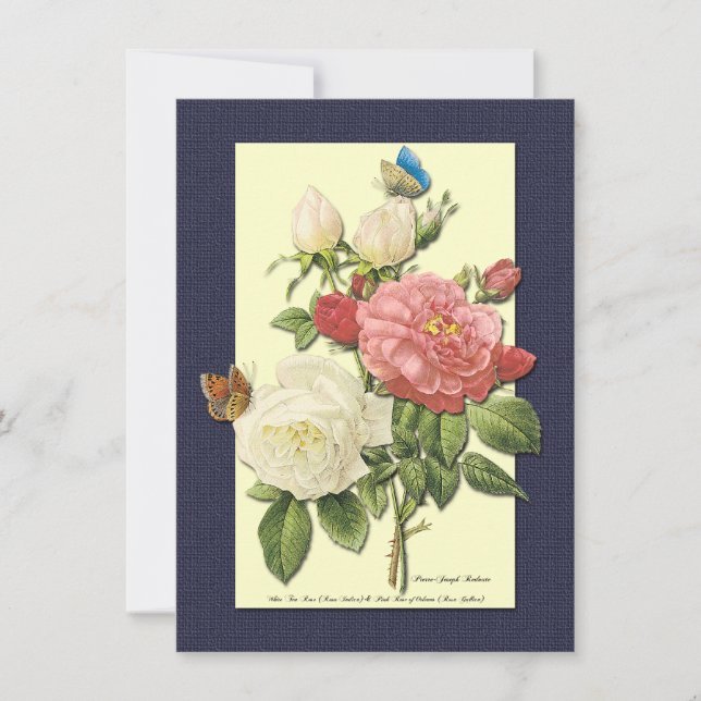 Invitaciones a Personalizados de rosas rojas blanc (Anverso)