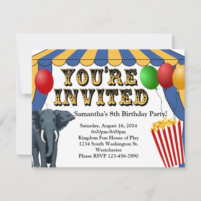 Invitaciones a Personalizados del Festival de Circ (Anverso)