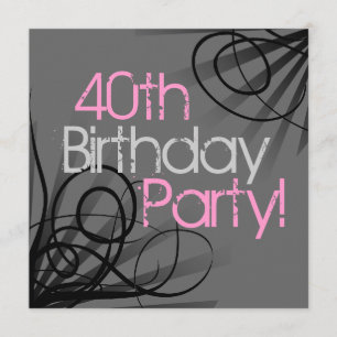 Invitaciones a Personalizados negros de Swirl Carb